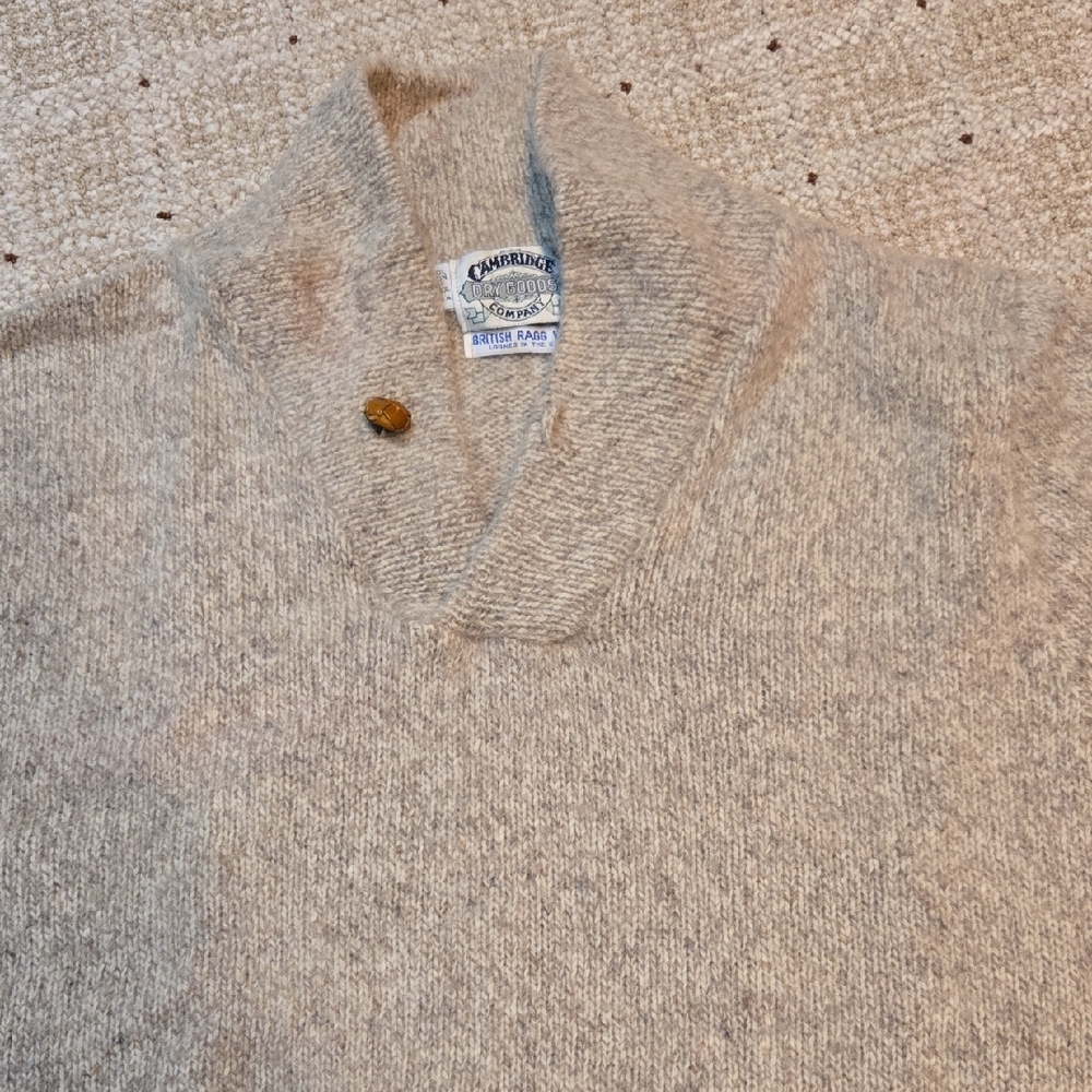 Cambridge Dry Goods V-Neck Sweater in Light Brown